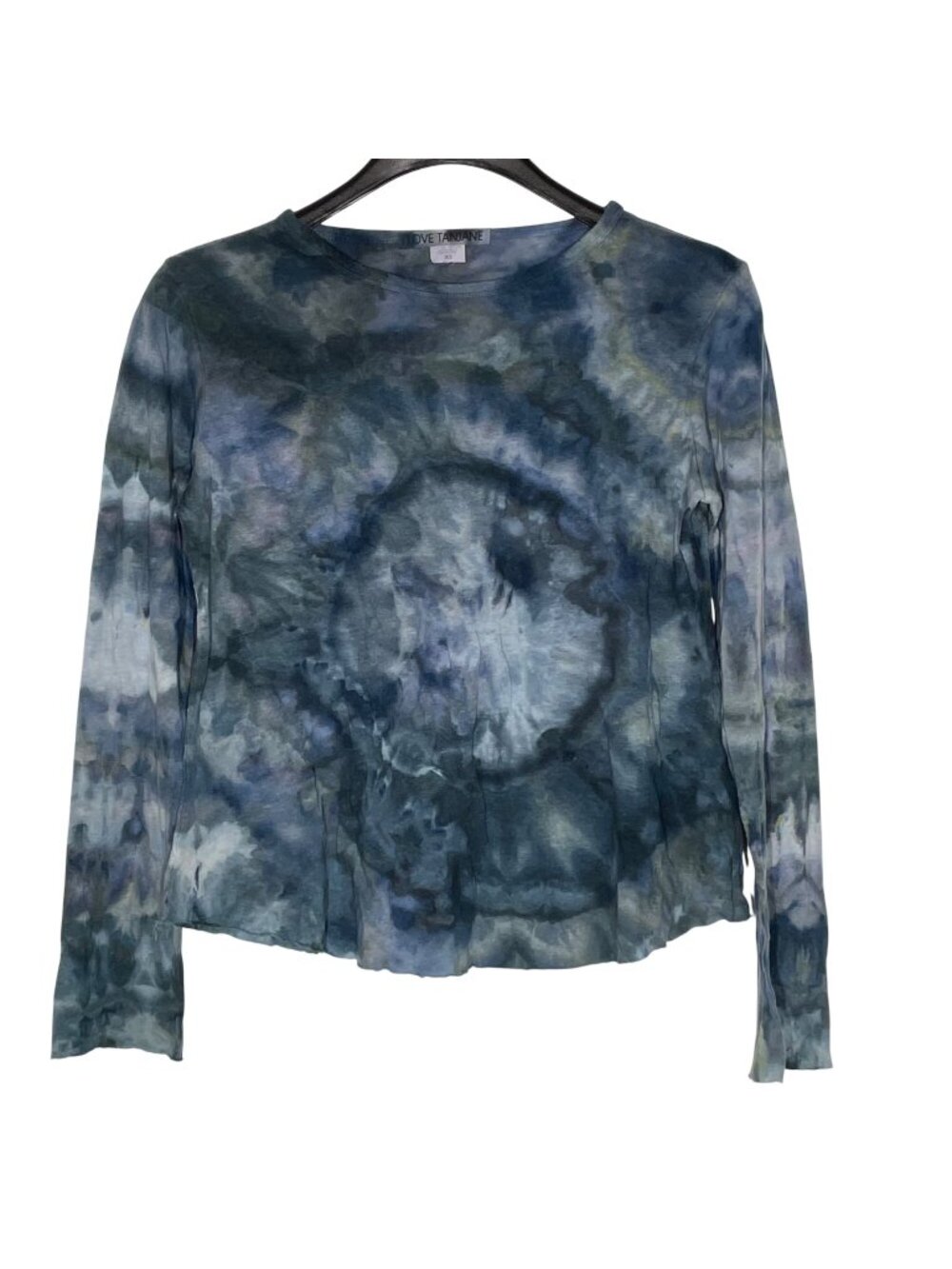 Love Tanjane Tie Dye Organic Cotton Hemp Top Sz XS Lettuce Hem Hippie Vibes